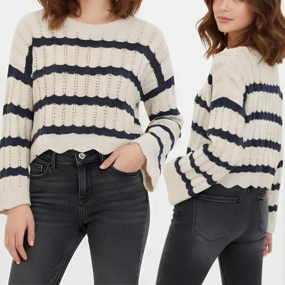 Abercrombie Kids Outfit Sweater Jeans Set Striped Size 9 10